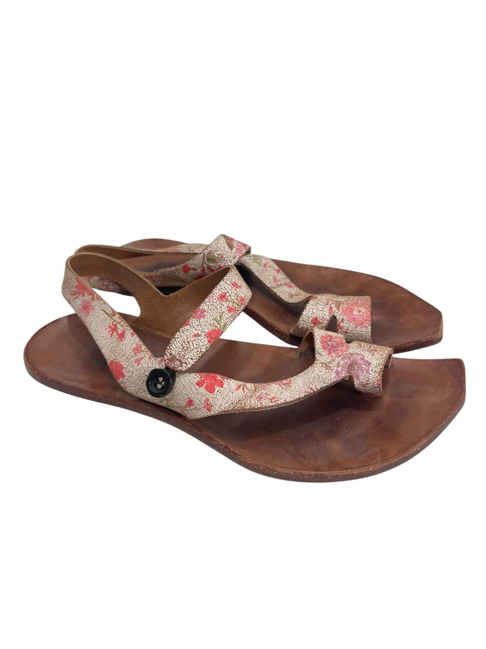 Cydwoq Floral Print Toe-Loop Women's Sandals - Pink/Cream